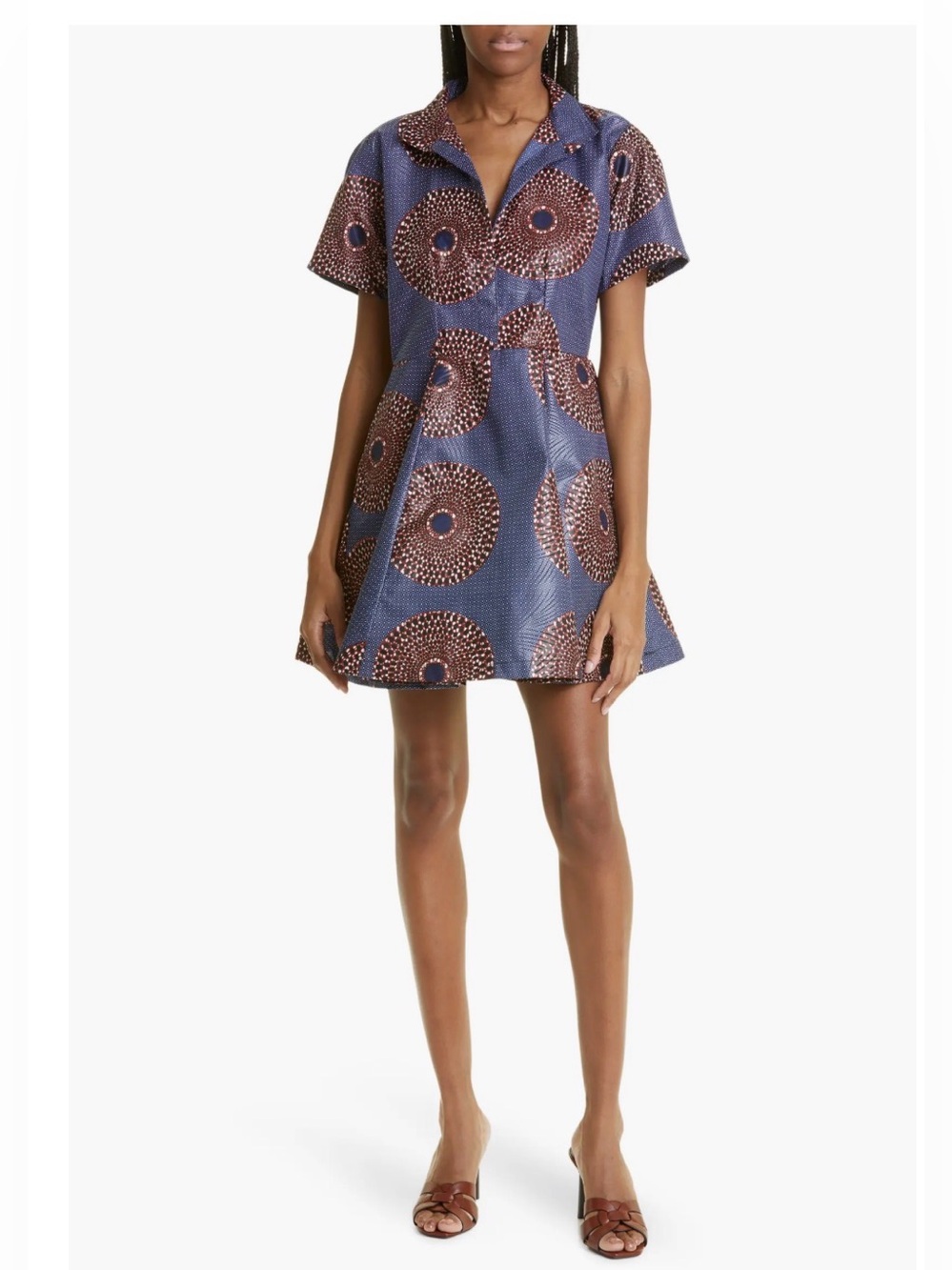 The Oula Company Anywhere Geo Print Cotton Mini Dress Size Large Pockets